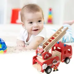 GENERICO - Camión De Bomberos En Madera rojo Fisher Cod 10003