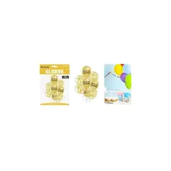 GENERICO - Set Globos Látex 8pcs Feliz Cumpleaños Dorado