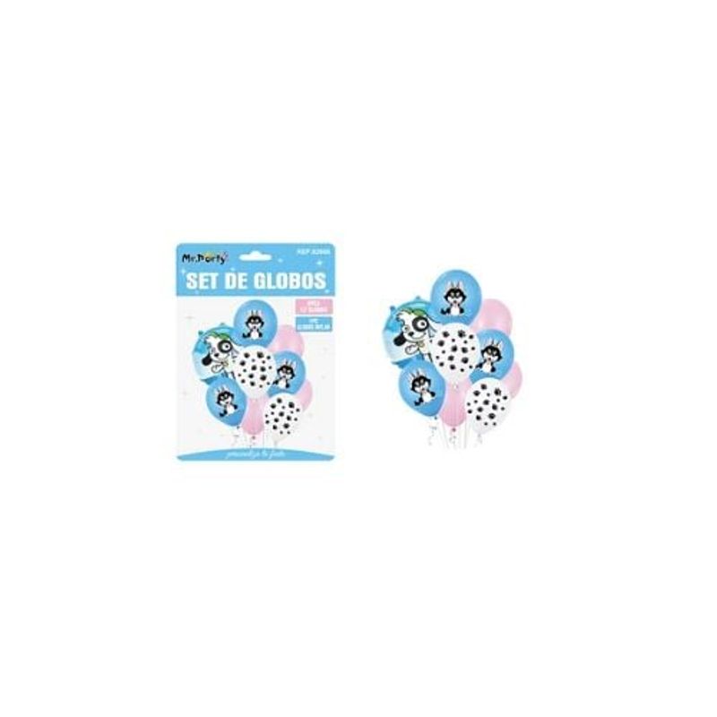 GENERICO - Set Globos De Látex Con Perritos 9pcs