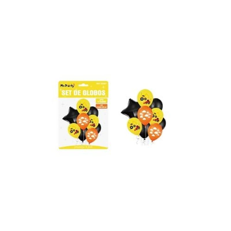 GENERICO - Set Globos De Látex Excavadora 9pcs