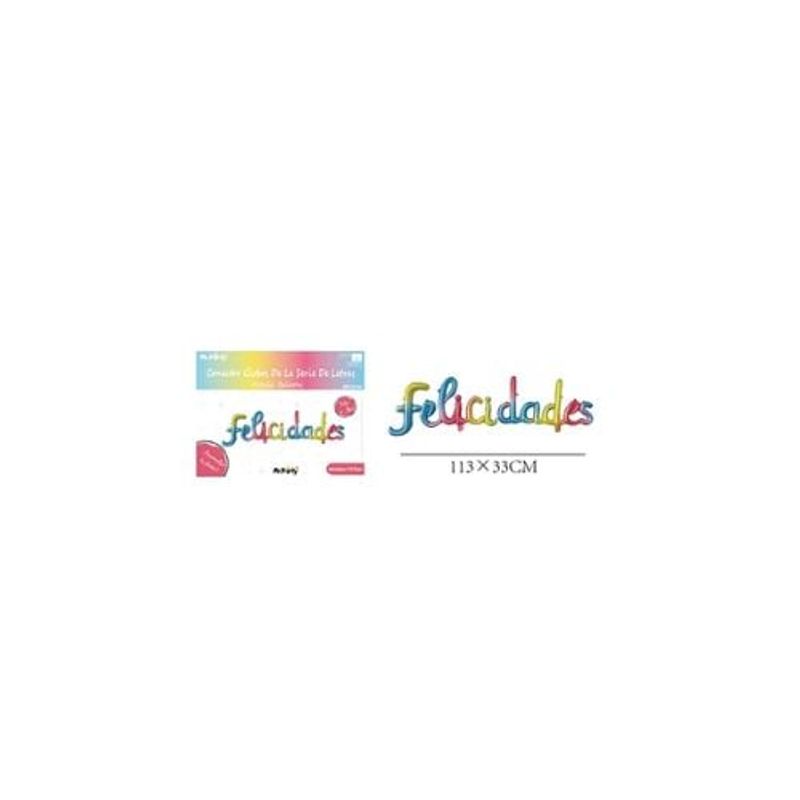 GENERICO - Globos Metálico Letra Felicidades Multicolor