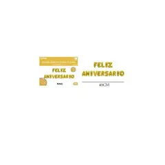 GENERICO - Globos Metálico De Letras Feliz Cumpleaños Dorado
