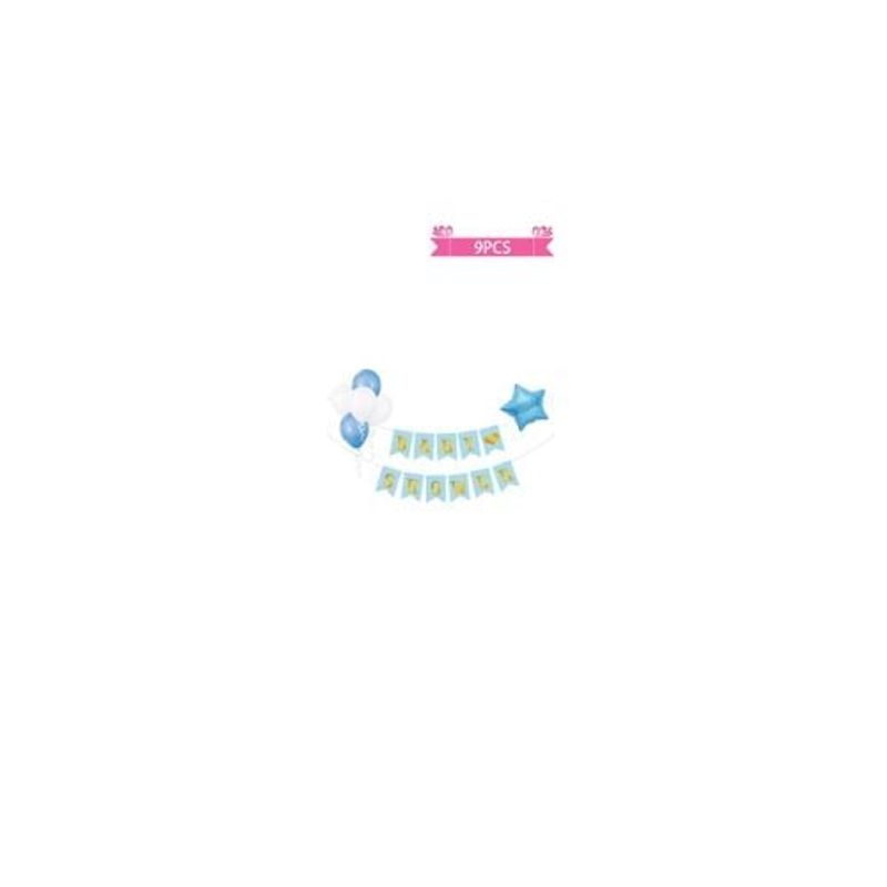GENERICO - Set Globos Látex y Guirnalda Baby Shower Celeste