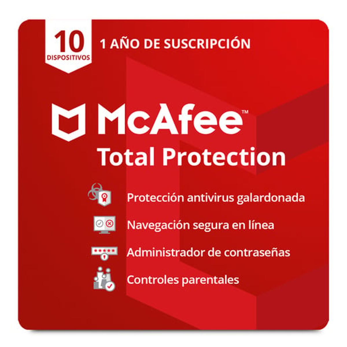 MCAFEE - McAfee Total Protection 2024 10 Dispositivos 1 Año