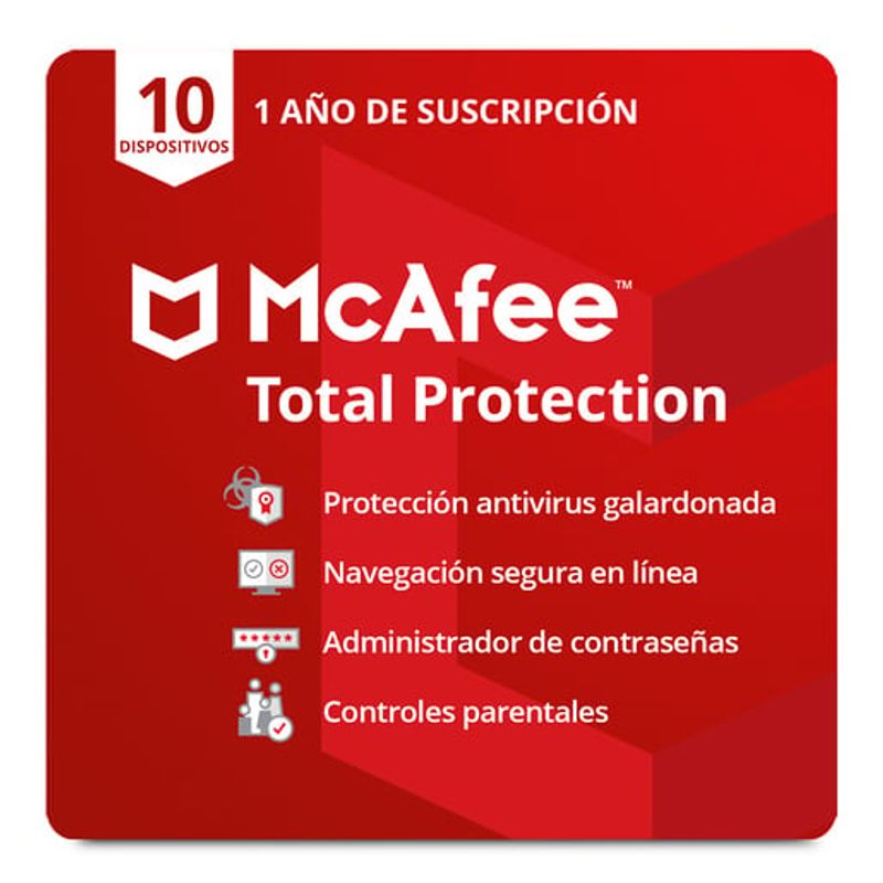 MCAFEE - McAfee Total Protection 2024 10 Dispositivos 1 Año