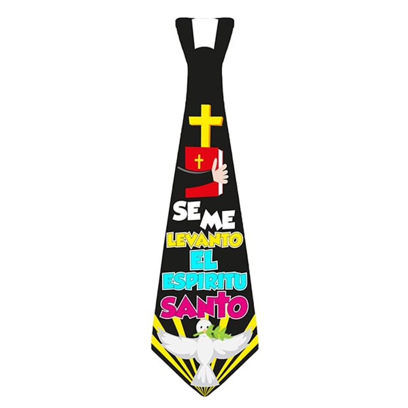 GENERICO - CORBATA FRASES ESPIRITU SANTO 52CM X3 PCS X1 UNI