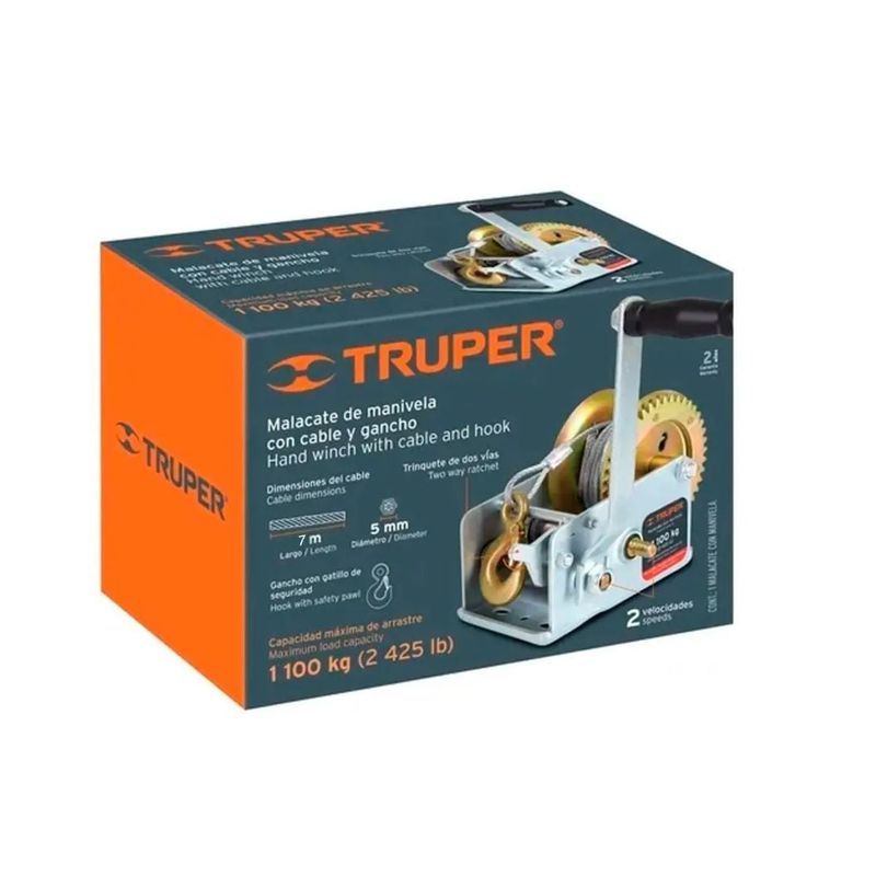 TRUPER - Enganche, Malacate Truper Para Tirar Hasta 1.100 K.