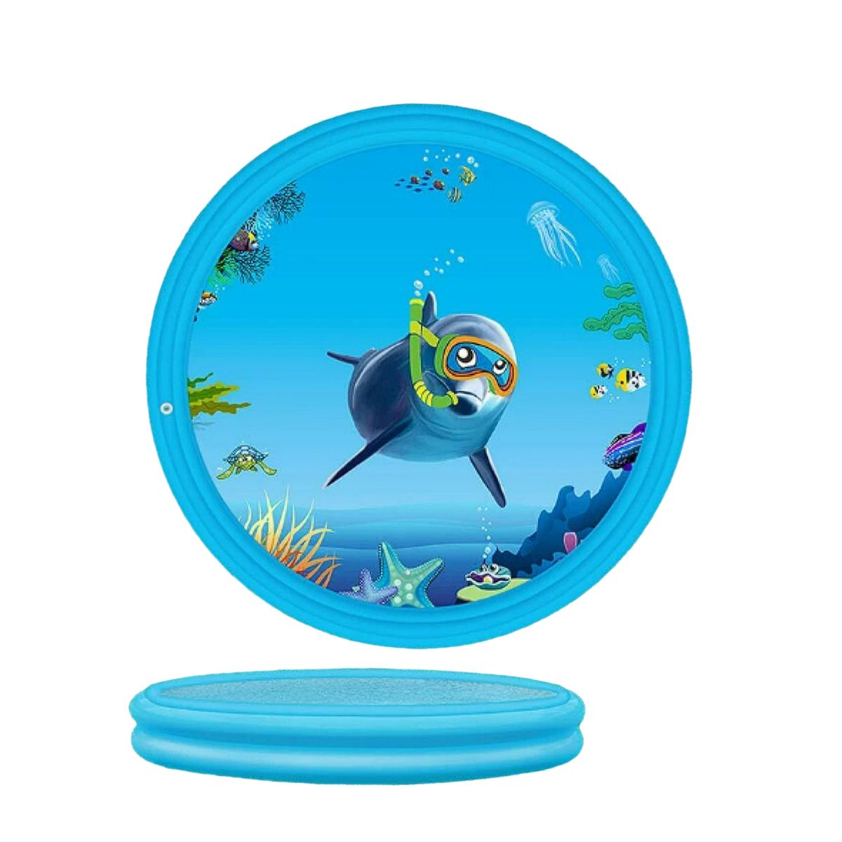 GENERICO - Piscina Inflable Lanza Agua Redonda 120x30cm Azul Infantil