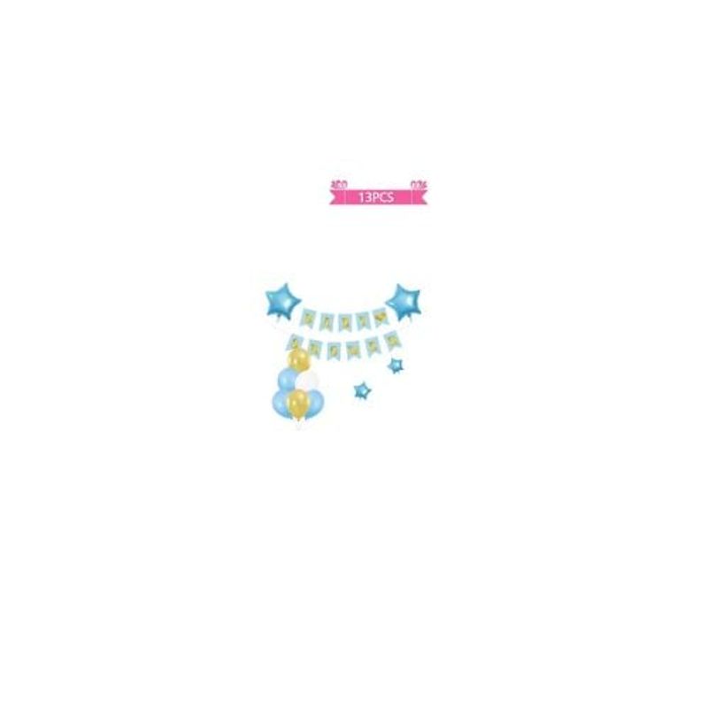 GENERICO - Set Globos De Látex Baby Shower Guirnalda Celeste 13pcs