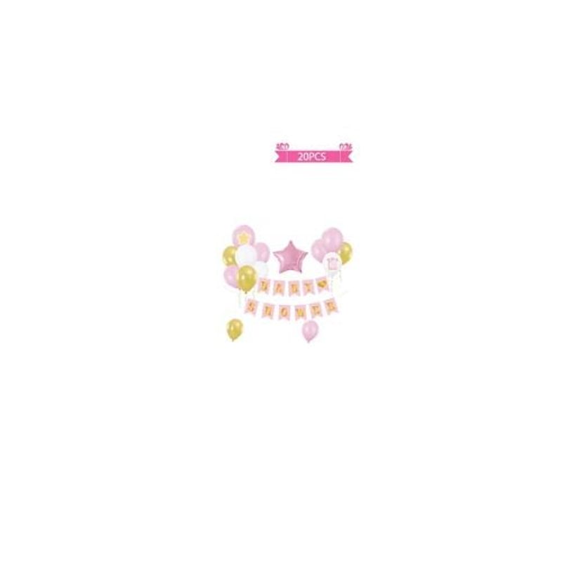 GENERICO - Set Globos De Látex Baby Shower Rosa 20pcs