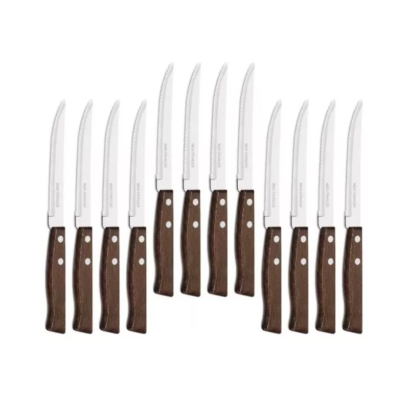 GENERICO - Set 12 Cuchillos Cuchillos Asado Serrucho