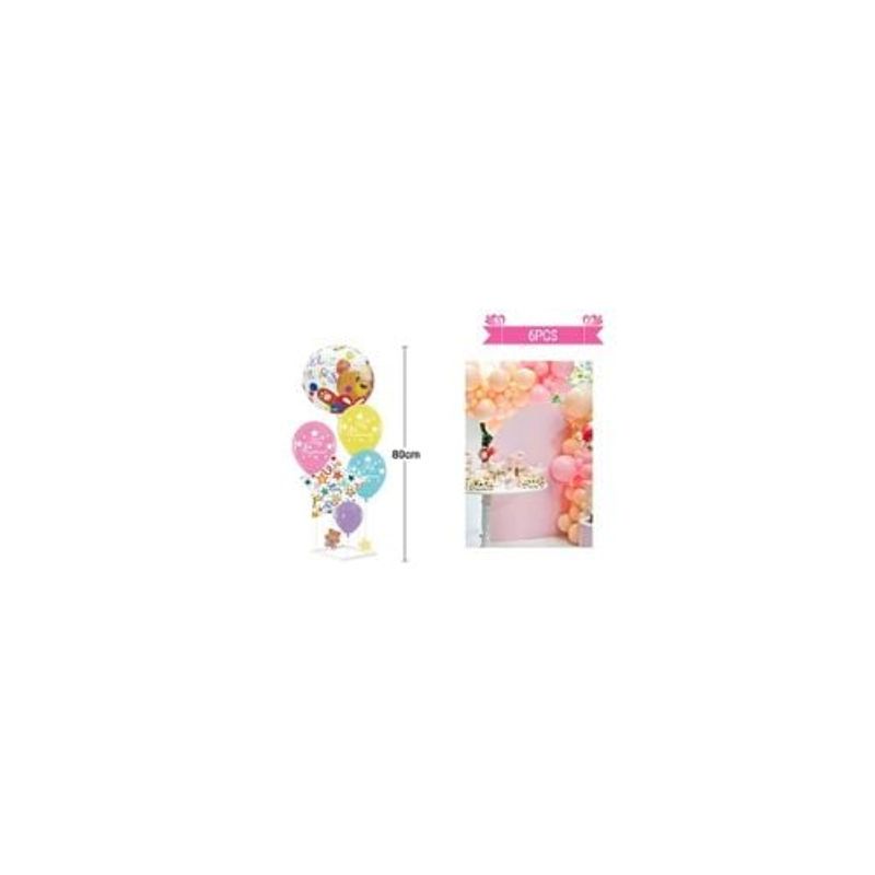 GENERICO - Set Globos De Latex Con Base Multicolor Con Oso 6pcs