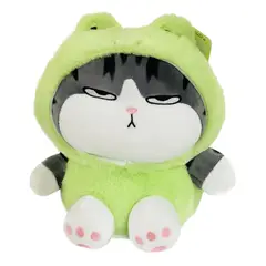 GENERICO - Juguete Peluche Gato Emperador Disfraz Rana Kawaii 40cm
