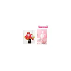 GENERICO - Set Bouquete De Globos De Látex Rojo Con Caja 15pcs