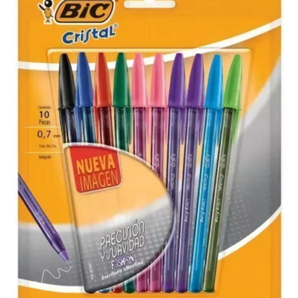 GENERICO - Bolígrafo BIC Ultrafino 0.7mm Color Del Exterior 10 Ud