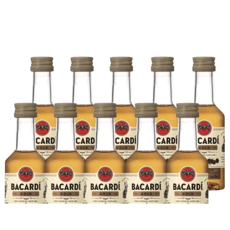 BACARDI - 10 Miniaturas Ron Bacardí Gold 50ml