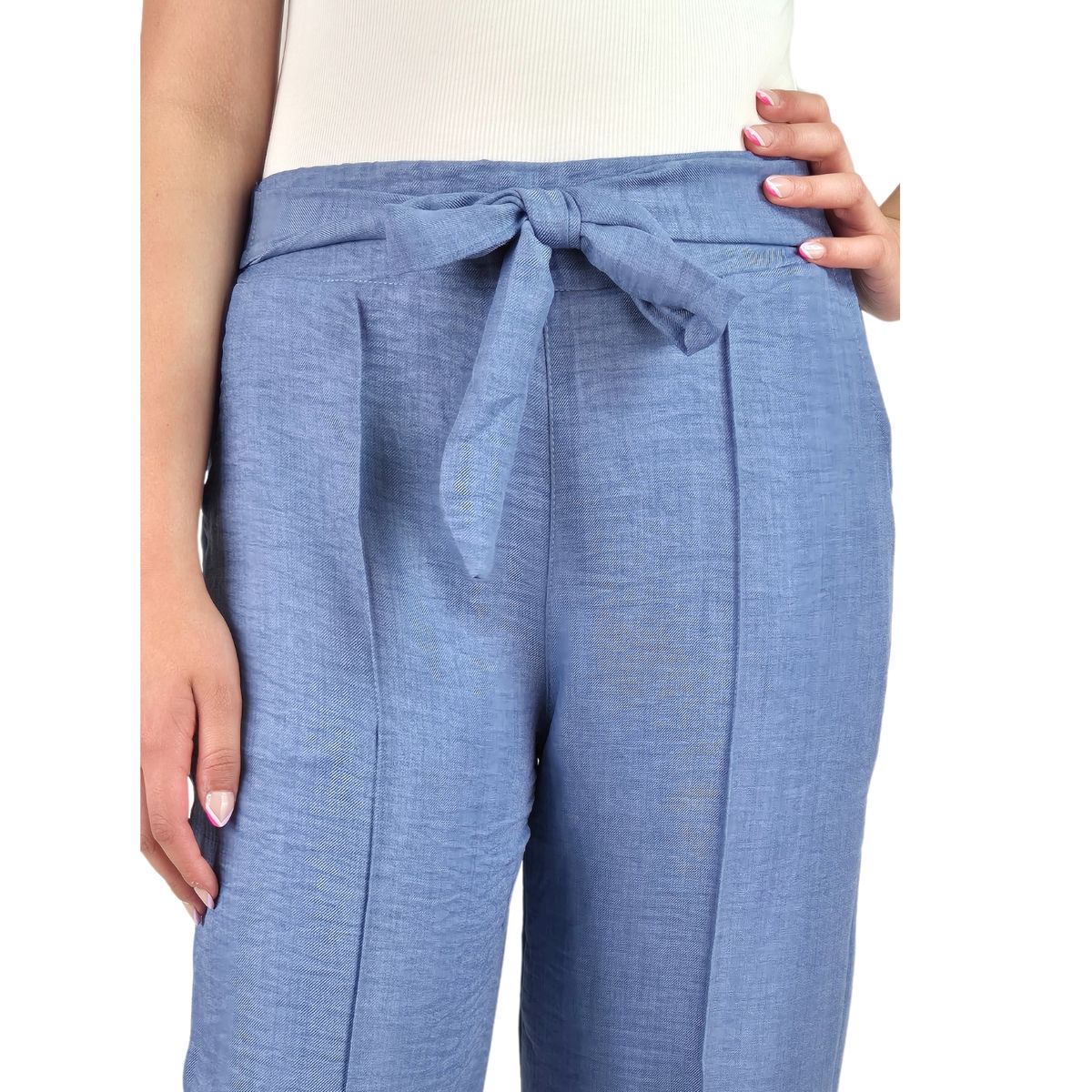 LIKE SHOP - Pantalon Palazzo Mujer Tipo Lino Casual Semi Formal Tiro Alto 890