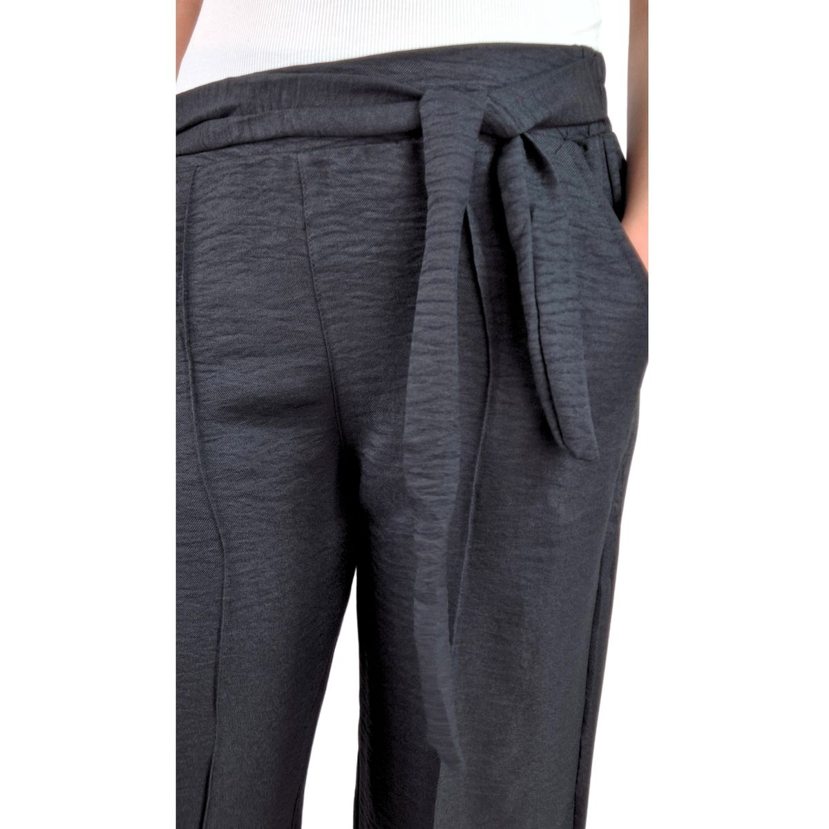 LIKE SHOP - Pantalon Palazzo Mujer Tipo Lino Casual Semi Formal Tiro Alto 890