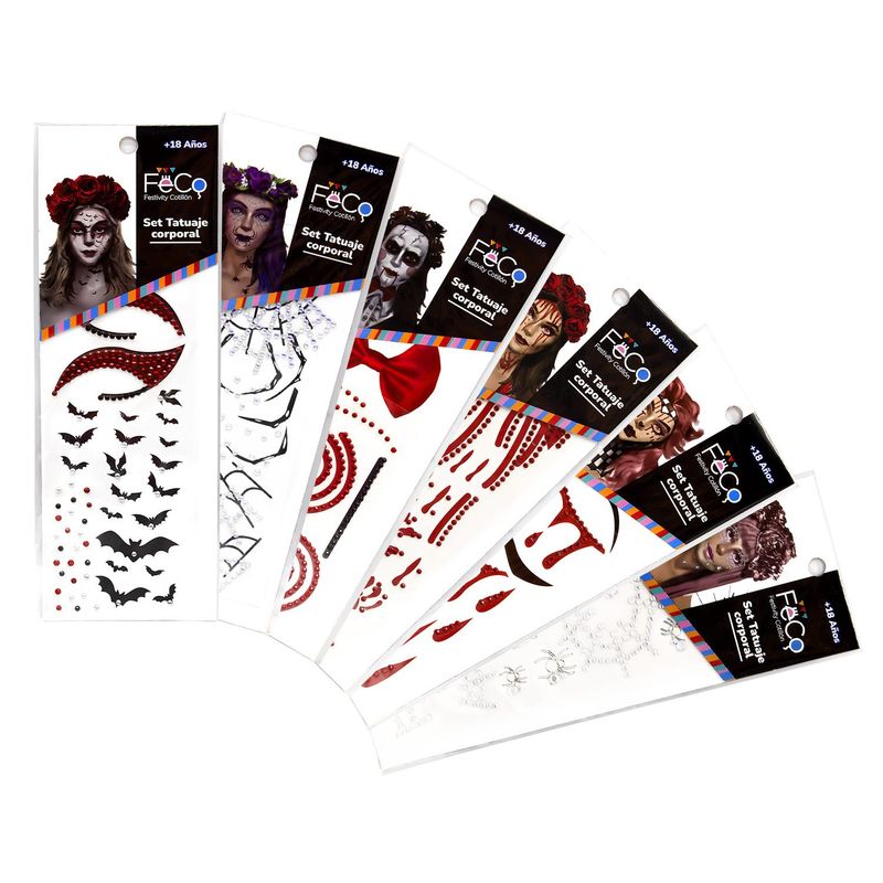 GENERICO - ADHESIVO BLING TATOO HALLOWEEN X12 UNI