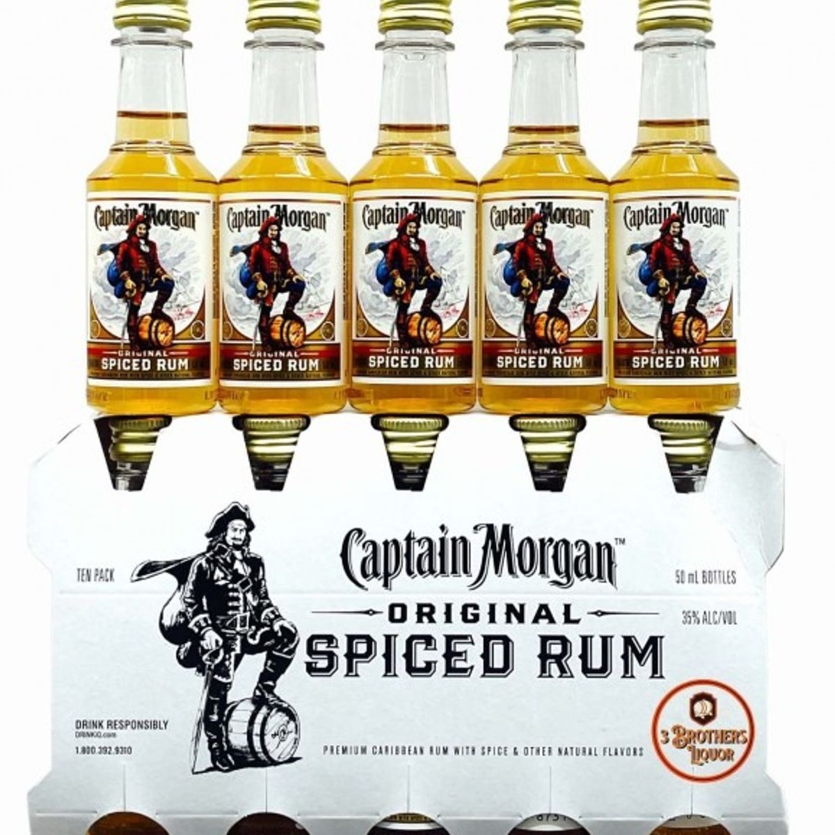 PREMIUM - 10 Miniaturas Ron Captain Morgan Spiced Gold 50ml