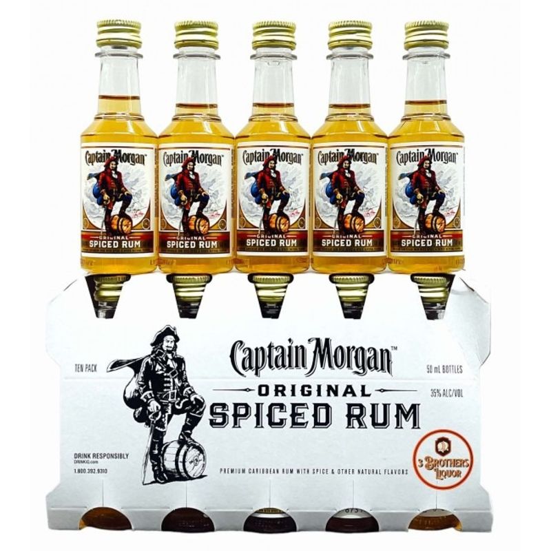 PREMIUM - 10 Miniaturas Ron Captain Morgan Spiced Gold 50ml