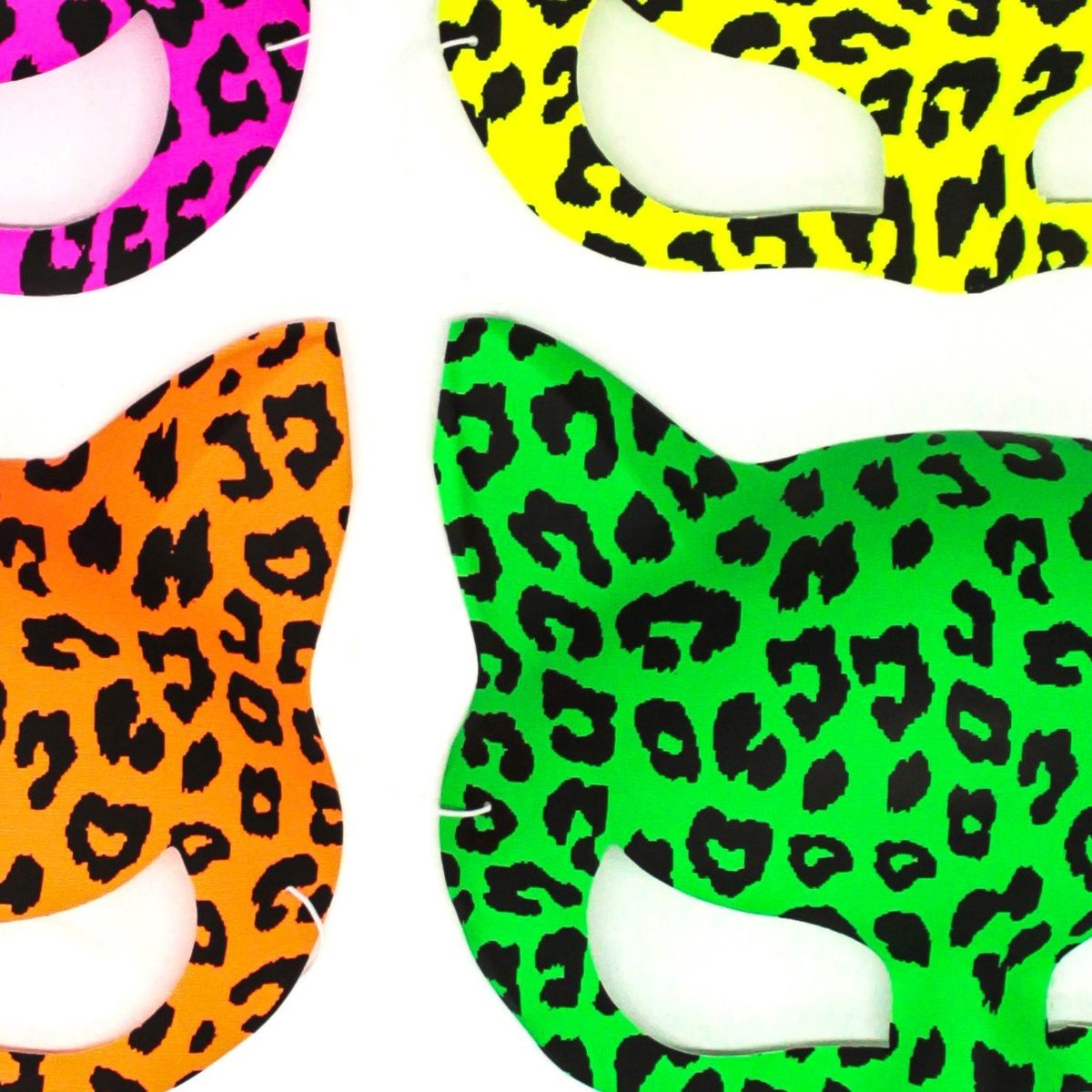 GENERICO - ANTIFAZ GATO FLUOR ANIMAL PRINT SURTIDO X6 UNI