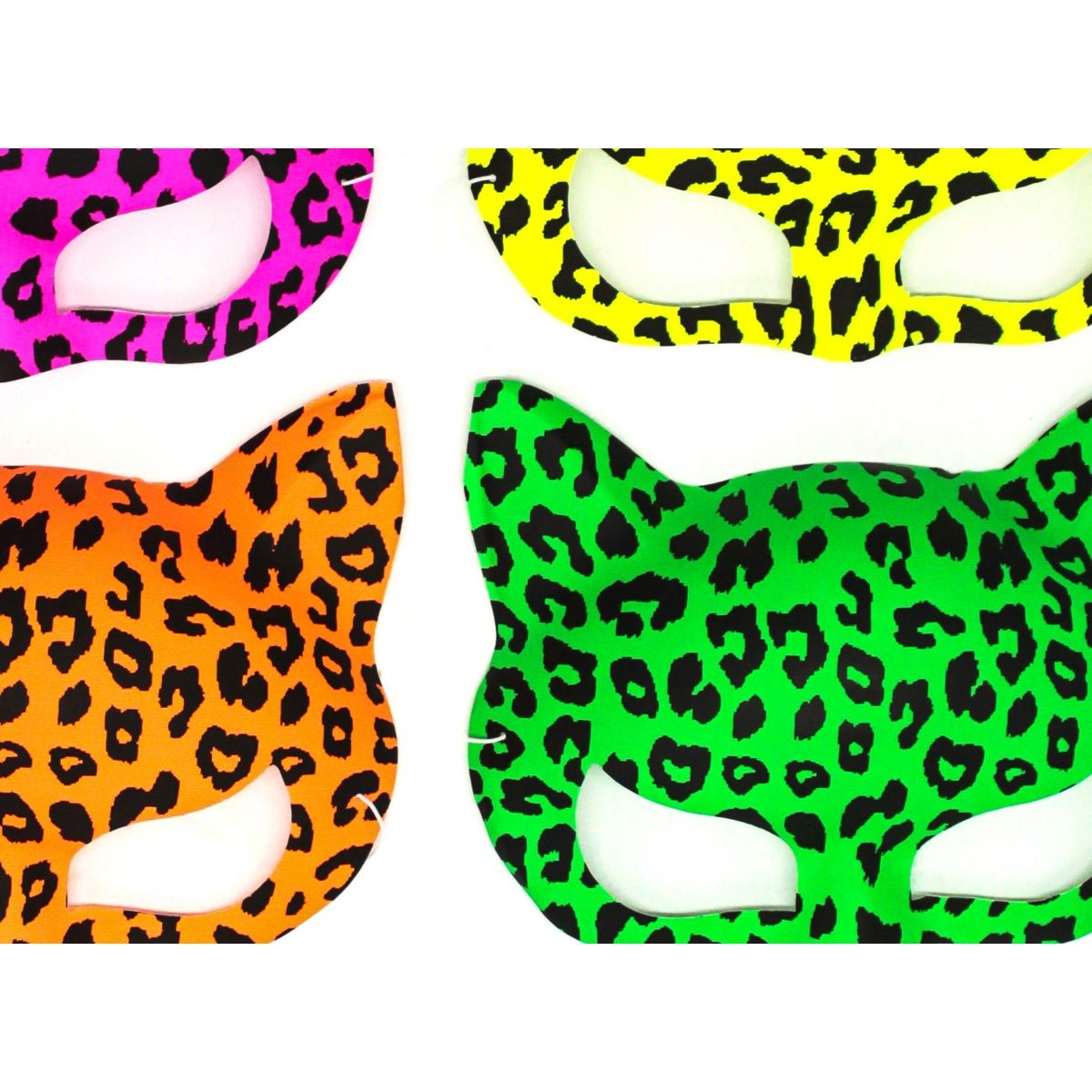 GENERICO - ANTIFAZ GATO FLUOR ANIMAL PRINT SURTIDO X6 UNI
