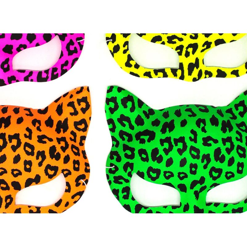 GENERICO - ANTIFAZ GATO FLUOR ANIMAL PRINT SURTIDO X6 UNI
