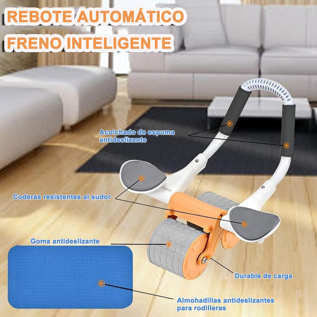 COREJOY - Rueda Ejercicios Abdominales con rebote automático-azul