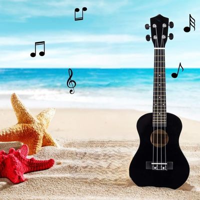 Imagen 2 del producto Ukelele de 21 pulgadas negro traje Con accesorios