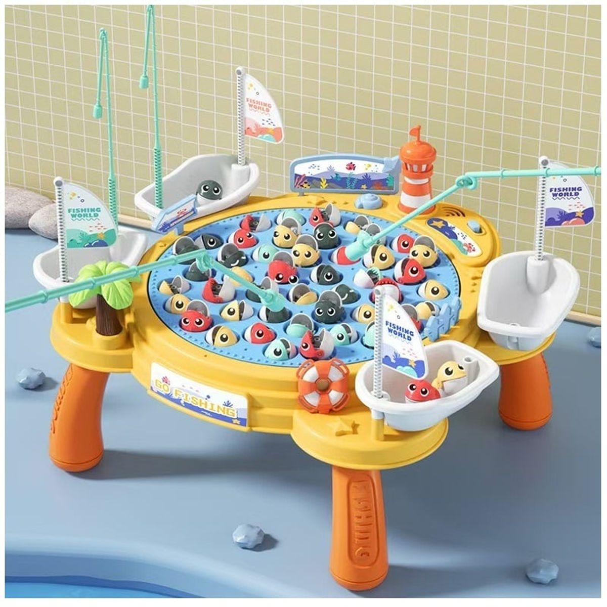 TATEE - juguetes de pesca magnético giratorio Con luces y música