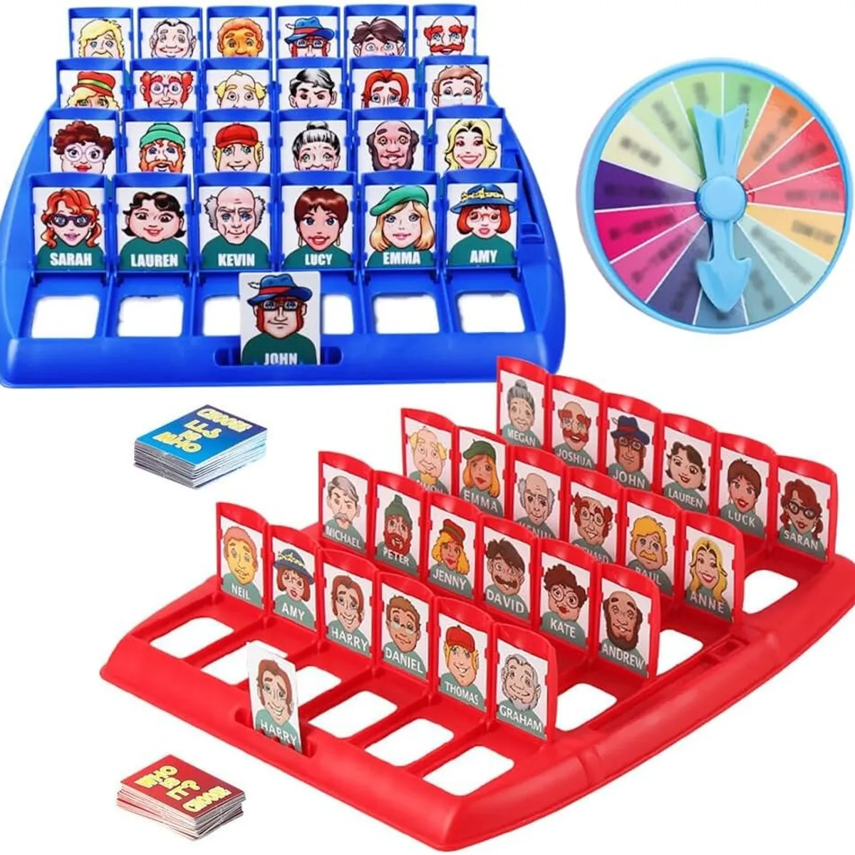 TATEE - 2 pcs Juego De Mesa adivina quien soy rojo y azul