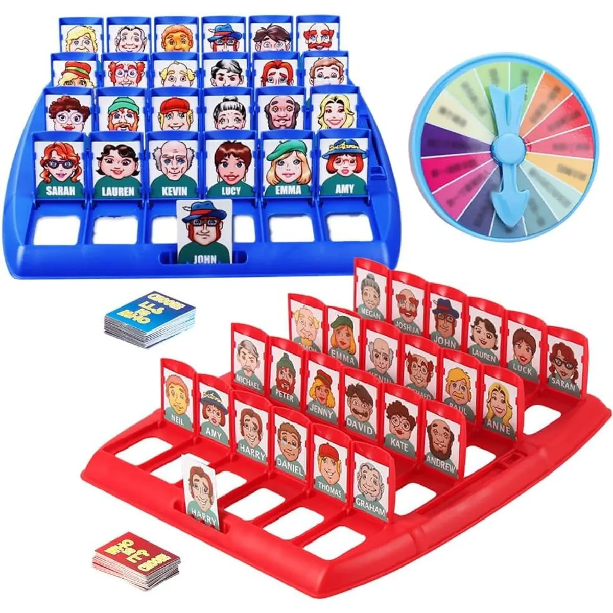 TATEE - 2 pcs Juego De Mesa adivina quien soy rojo y azul