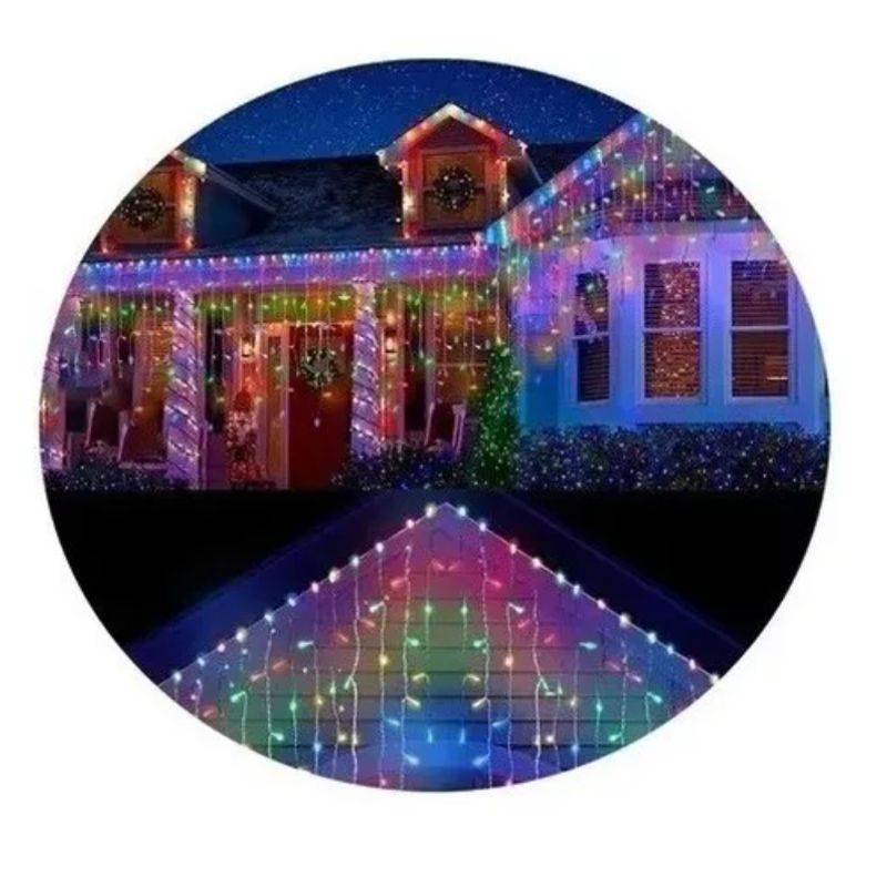 GENERICO - Juego Luces Navidad Cascada 500 Led Cubre 12 Metros Boda