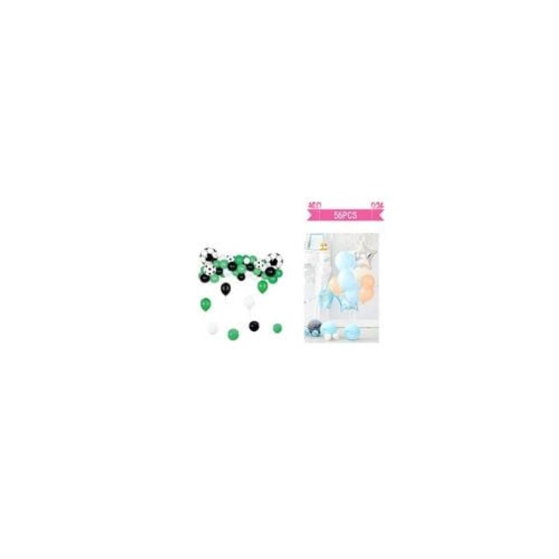 GENERICO - Set De Globos De Látex Con Fútbol Color Verde 56pcs