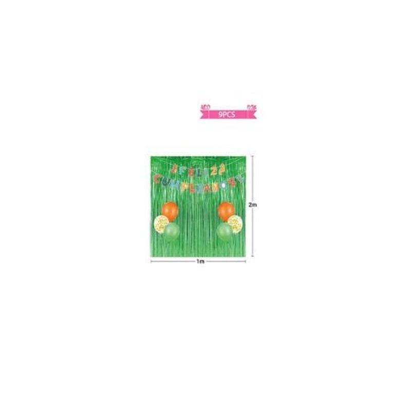 GENERICO - Set Globos De Latex Con Cortina y De Dinosaurio 9pcs