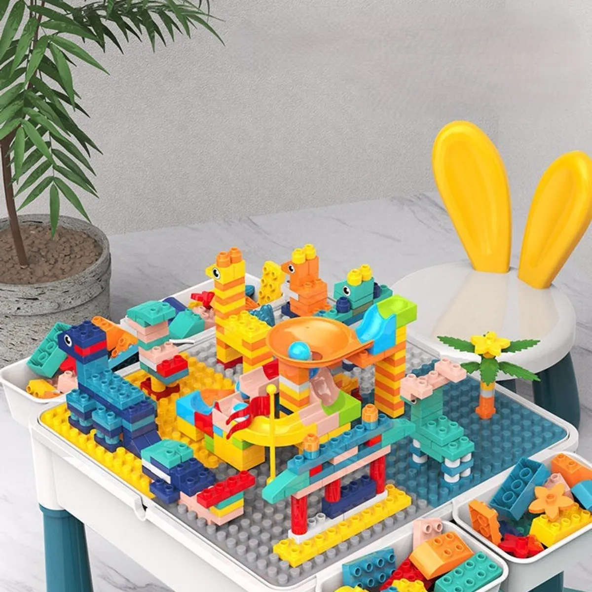 TATEE - Juego de 300 Bloques de construcción Con Mesa