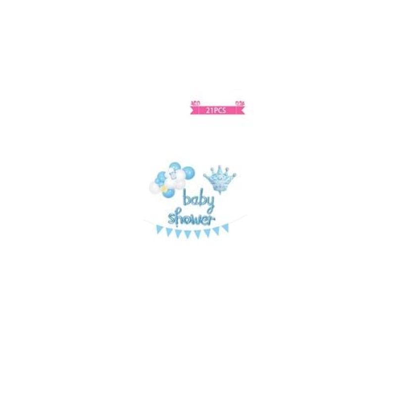 GENERICO - Set Globos De Látex Baby Shower Color Celeste 21pcs