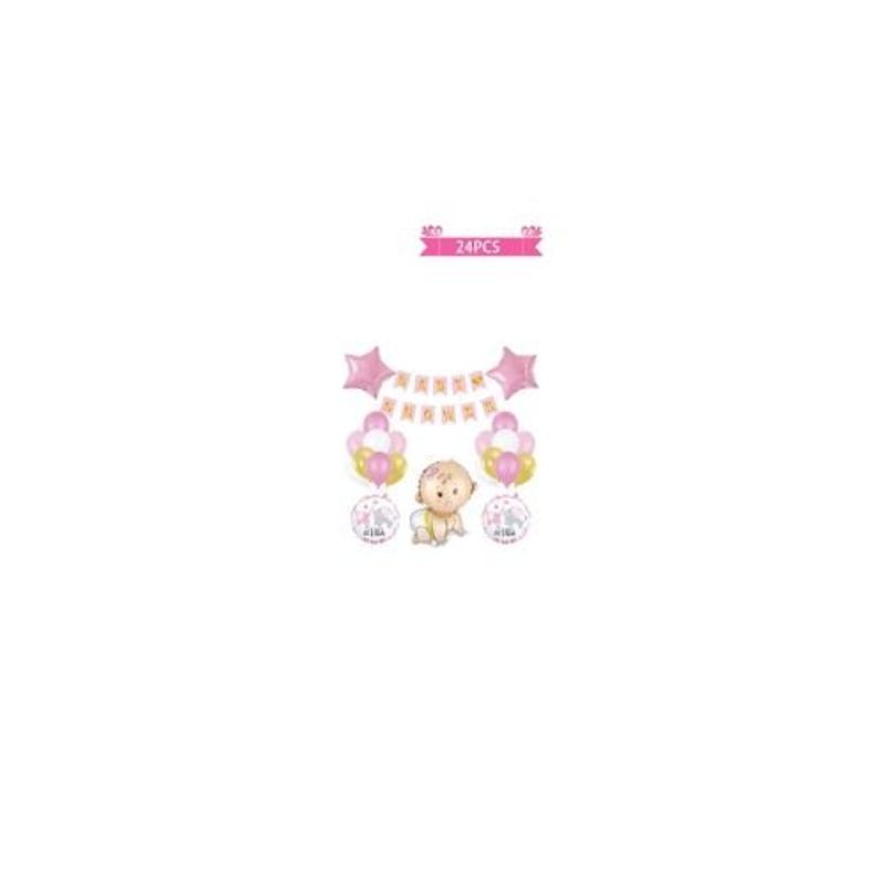 GENERICO - Set Globos De Látex Baby Shower Color Rosa 24pcs