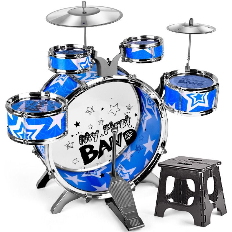 TATEE - Juguetes juego de batería para niños percusión con taburete