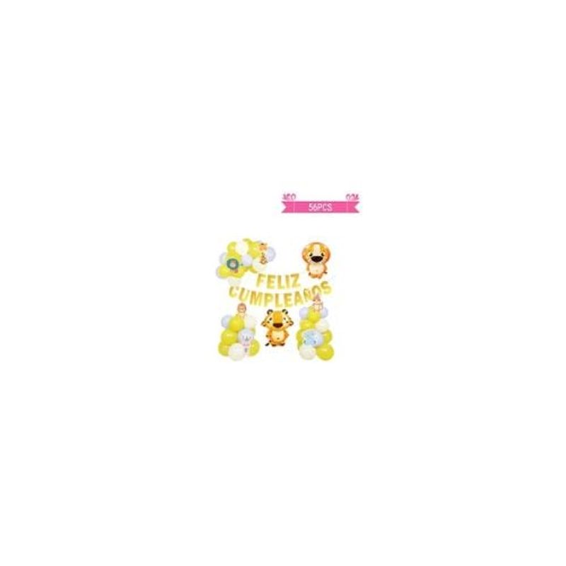 GENERICO - Set De Globos Látex y Guirnalda Con Animal 56pcs