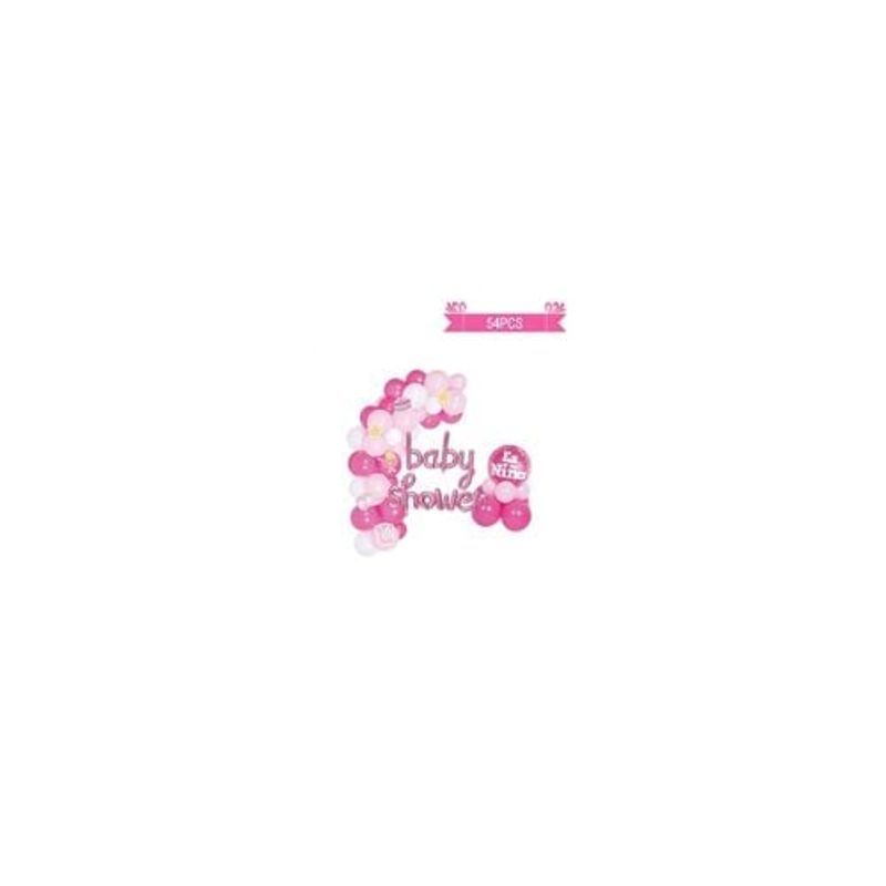 GENERICO - Arco De Globos Látex Baby Shower Rosa Es Niña 54pcs