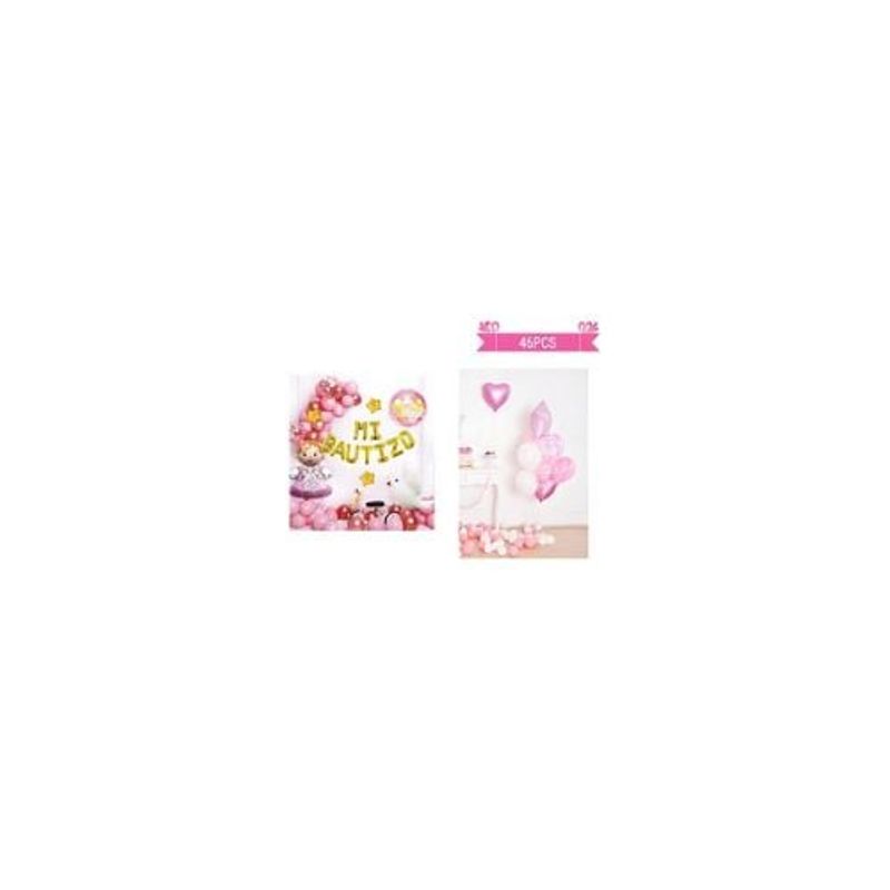 GENERICO - Set De Globos Látex Mi Bautizo 46pcs
