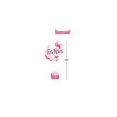 GENERICO - Arco Globos Con Base Baby Shower Rosa Es Niña 160cm 47pcs