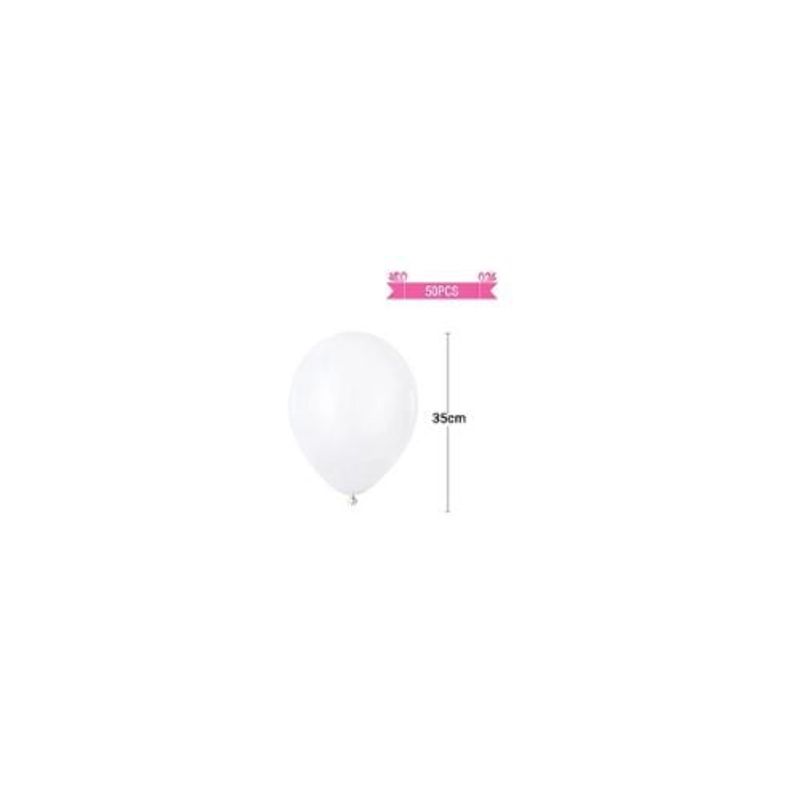GENERICO - Globos De Látex Color Blanco Mate 35cm 50pcs