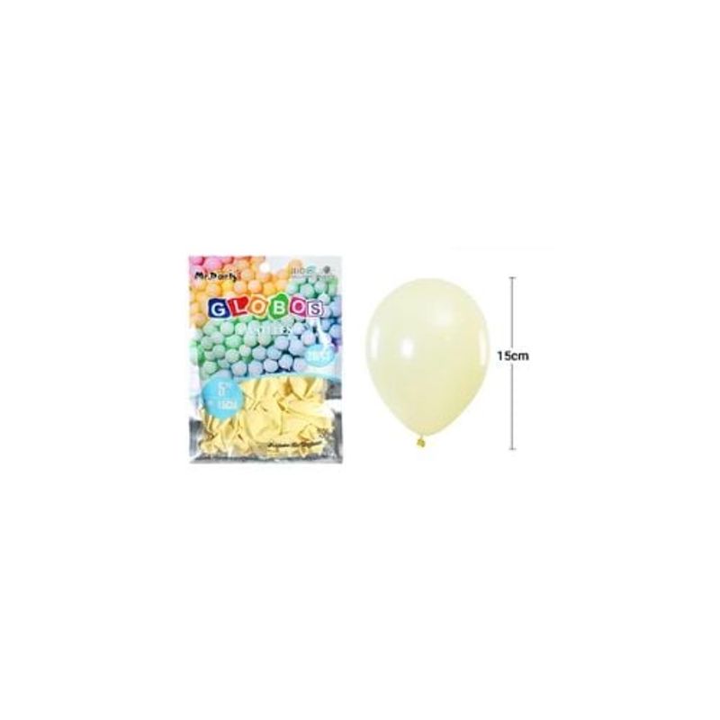 GENERICO - Globos De Látex De Color Pastel Amarillo 15cm 20pcs