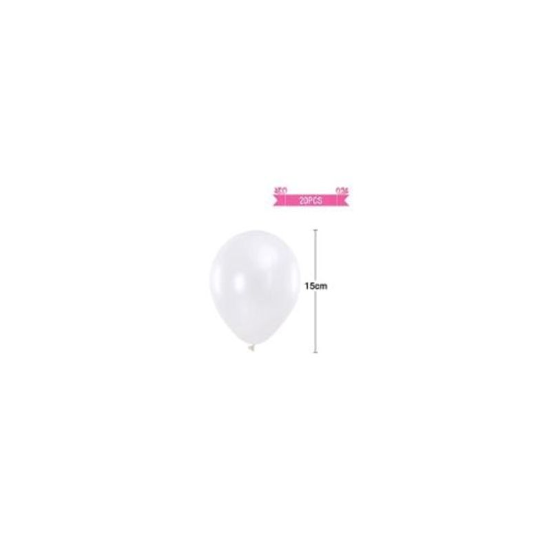 GENERICO - Globos De Látex De Color Perlado Blanco 15cm 20pcs