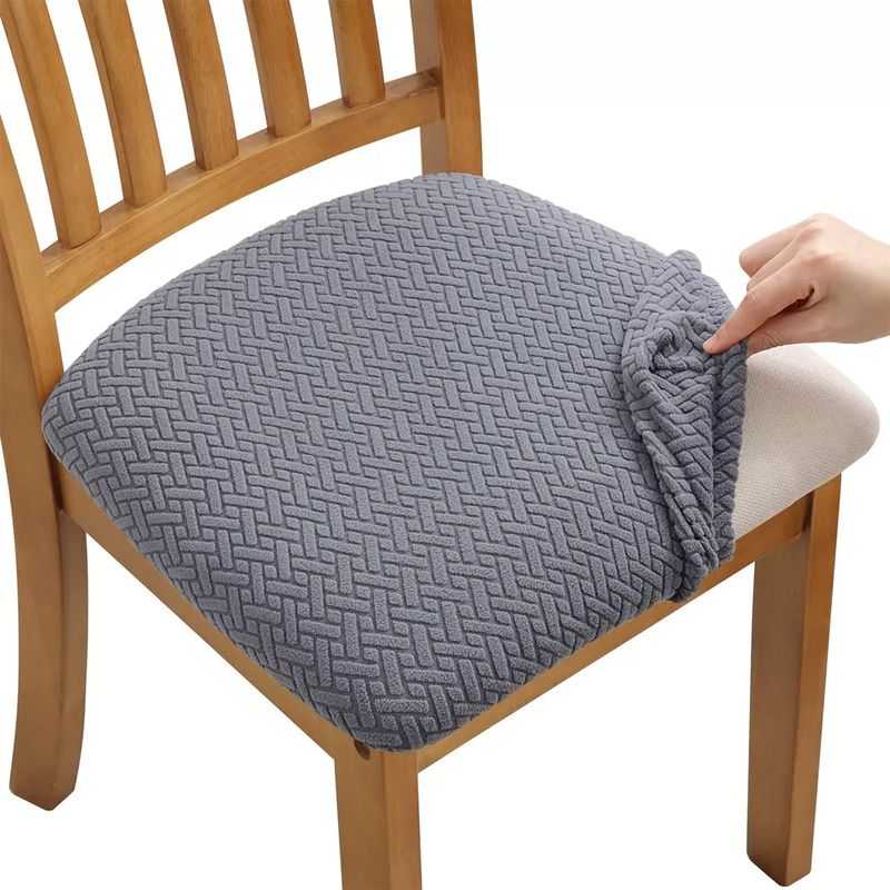 SUPERCENTER - Set 6 Funda Protectora Asiento Elástica Para Silla Comedor gris