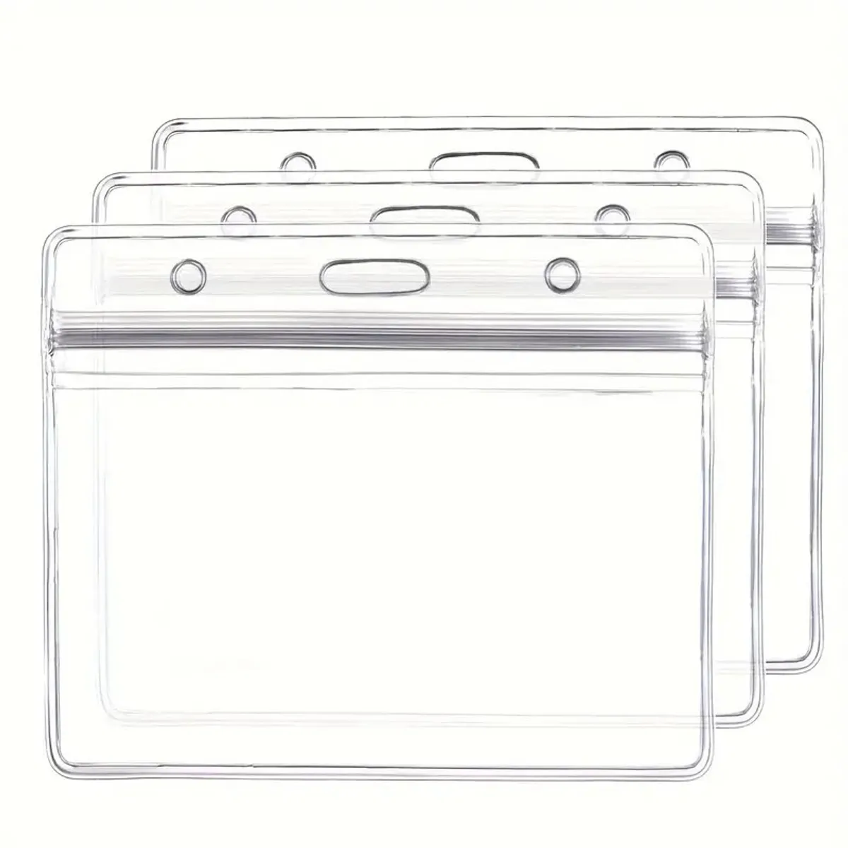 KUANGYE - Pack De 50 Porta Credenciales Transparentes De Pvc