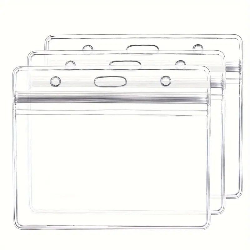 KUANGYE - Pack De 50 Porta Credenciales Transparentes De Pvc